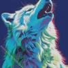 Blue And Green Wolf Diamond Painting