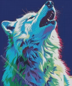 Blue And Green Wolf Diamond Painting