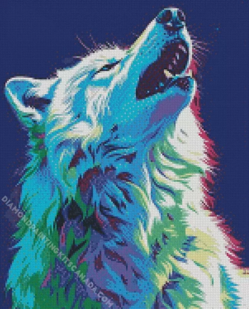 Blue And Green Wolf Diamond Painting