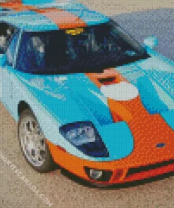 Blue And Orange GT40 Diamond Painting