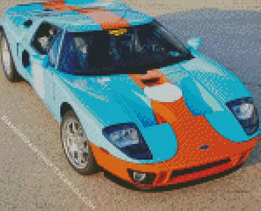 Blue And Orange GT40 Diamond Painting