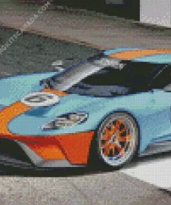 Blue And Orange GT40 Race Car Diamond Painting