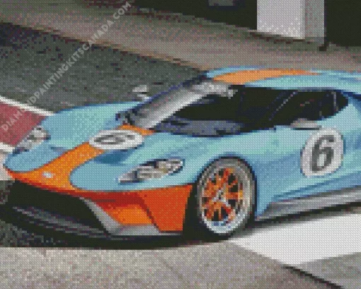 Blue And Orange GT40 Race Car Diamond Painting