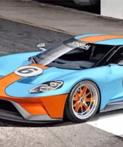 Blue And Orange GT40 Race Car Diamond Painting