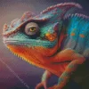 Blue And Orange Iguana Diamond Painting