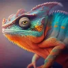 Blue And Orange Iguana Diamond Painting