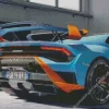 Blue And Orange Lamborghini Diamond Painting