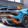 Blue And Orange Lamborghini Diamond Painting