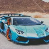 Blue And Orange Lamborghini Car Diamond Painting