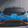 Blue And Orange Lamborghini Sport Car Diamond Painting