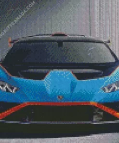 Blue And Orange Lamborghini Sport Car Diamond Painting