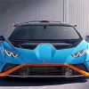 Blue And Orange Lamborghini Sport Car Diamond Painting