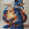 Blue And Orange White Fox Diamond Painting