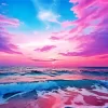 Blue And Pink Seascape Diamond Painting