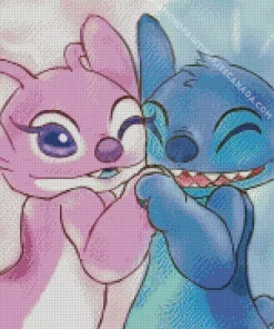 Blue And Pink Stitch Diamond Painting