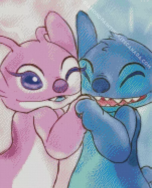 Blue And Pink Stitch Diamond Painting