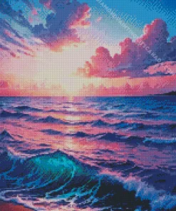 Blue And Pink Sunset Diamond Painting