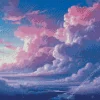 Blue And Pink Sunset Sky Diamond Painting