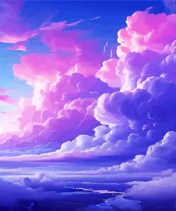 Blue And Pink Sunset Sky Diamond Painting