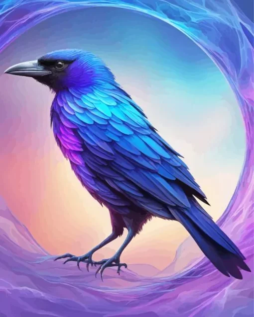 Blue And Purple Bird Diamond Painting