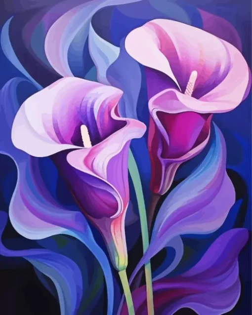 Blue And Purple Calla Lilies Diamond Painting