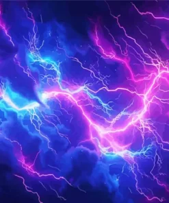 Blue And Purple Lightning Diamond Painting