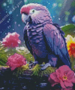 Blue And Purple Parrot Diamond Painting