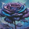 Blue And Purple Rose Diamond Painting