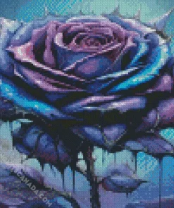 Blue And Purple Rose Diamond Painting