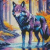 Blue And Purple Wolf Diamond Painting