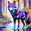 Blue And Purple Wolf Diamond Painting