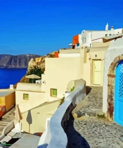 Blue Door Greece Diamond Painting