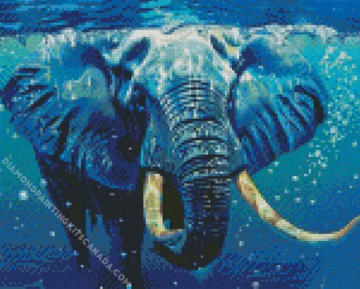 Blue Elephant Underwater Diamond Painting