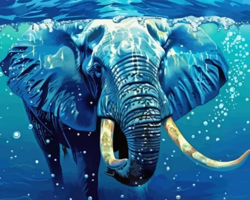 Blue Elephant Underwater Diamond Painting