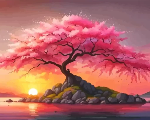 Cherry Blossom Tree Art Diamond Painting