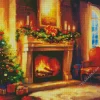 Cool Fireplace Romantic Art Diamond Painting