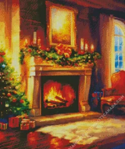 Cool Fireplace Romantic Art Diamond Painting