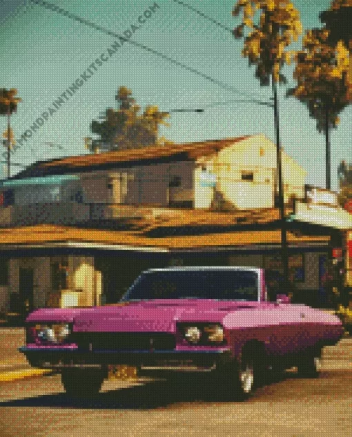 Cool Flat Purple Car Art Diamond Painting