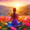 Cool Yoga Girl Sunset Diamond Painting