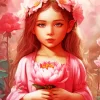 Cute Elf Girl And Flower Diamond Painting