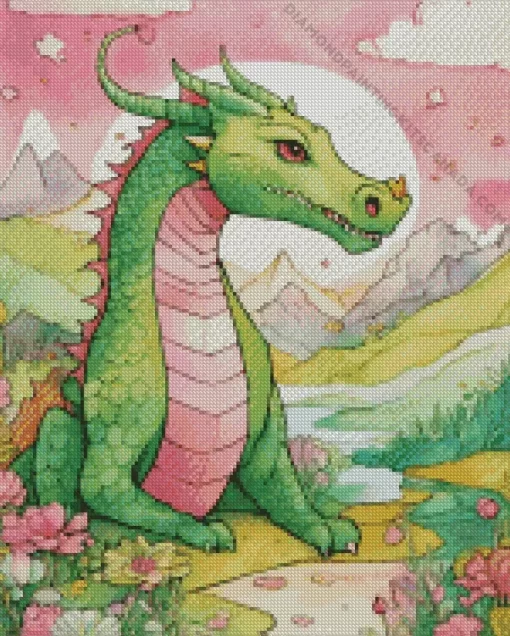 Fantasy Emerald Dragon Diamond Painting