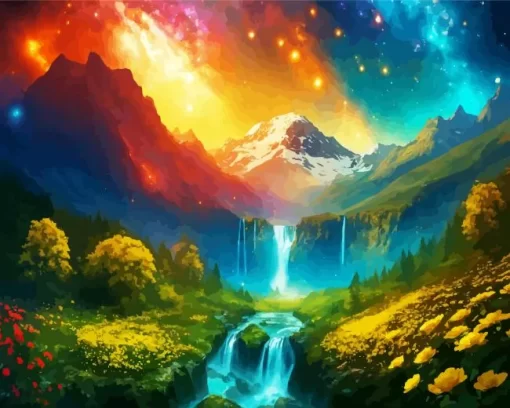 Fantasy Galaxy Landscape Art Diamond Painting