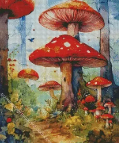 Fantasy Mushroom Land Diamond Painting