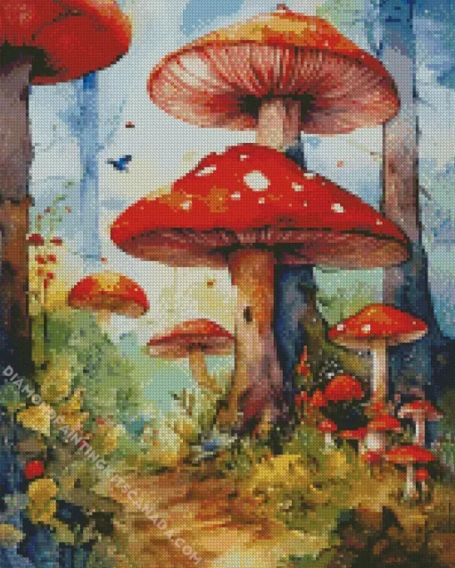 Fantasy Mushroom Land Diamond Painting