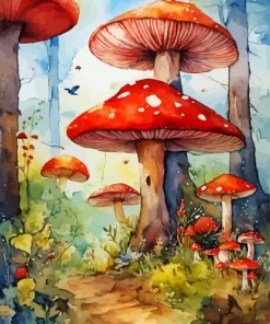 Fantasy Mushroom Land Diamond Painting