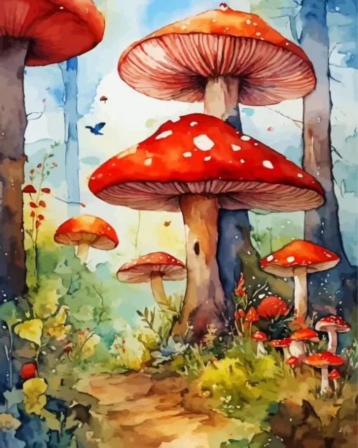 Fantasy Mushroom Land Diamond Painting