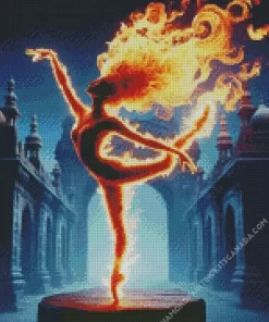 Fire Ballerina Art Diamond Painting