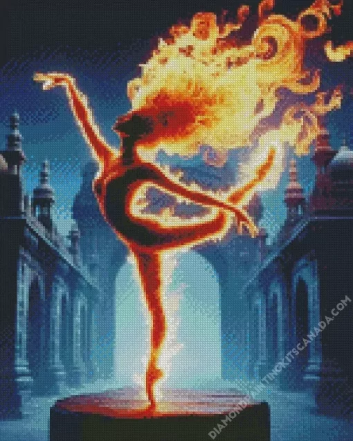 Fire Ballerina Art Diamond Painting