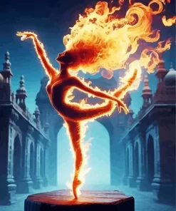 Fire Ballerina Art Diamond Painting