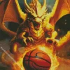 Flaming Basketball And Dragon Diamond Painting